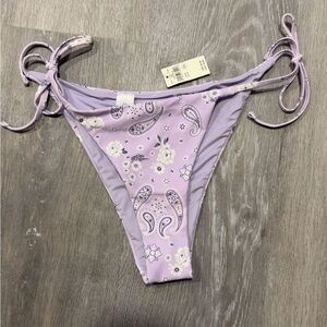 Aerie Lavender Paisley Bikini Bottom